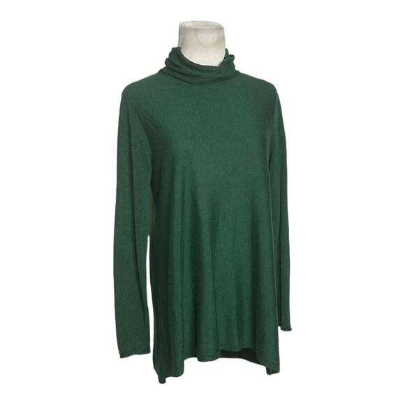 Eileen Fisher green high neck long sleeves sweater size small - Picture 8 of 11